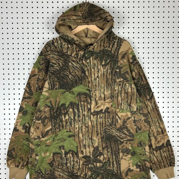 Rattlers Camo Hoodie Sweatshirt XL Vintage SOFT Hunting USA Made 90s Realtree - Picture 2 of 7
